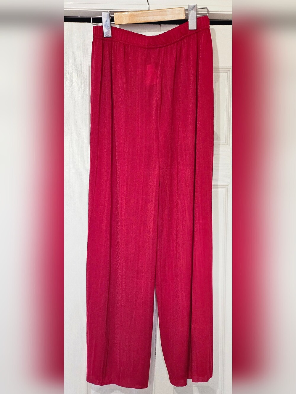 Red Wide-Leg Drawstring Pants - Picture 4 of 5